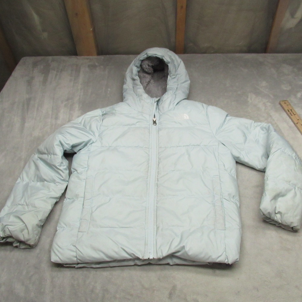 North Face Down Jacket Girls Medium 10/12 Blue Moondoggy Insulated Pack Puffer‎